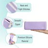 Mr. Pen- Silicone Pencil Case Pouch, Pastel Lavender, Aesthetic Triangular