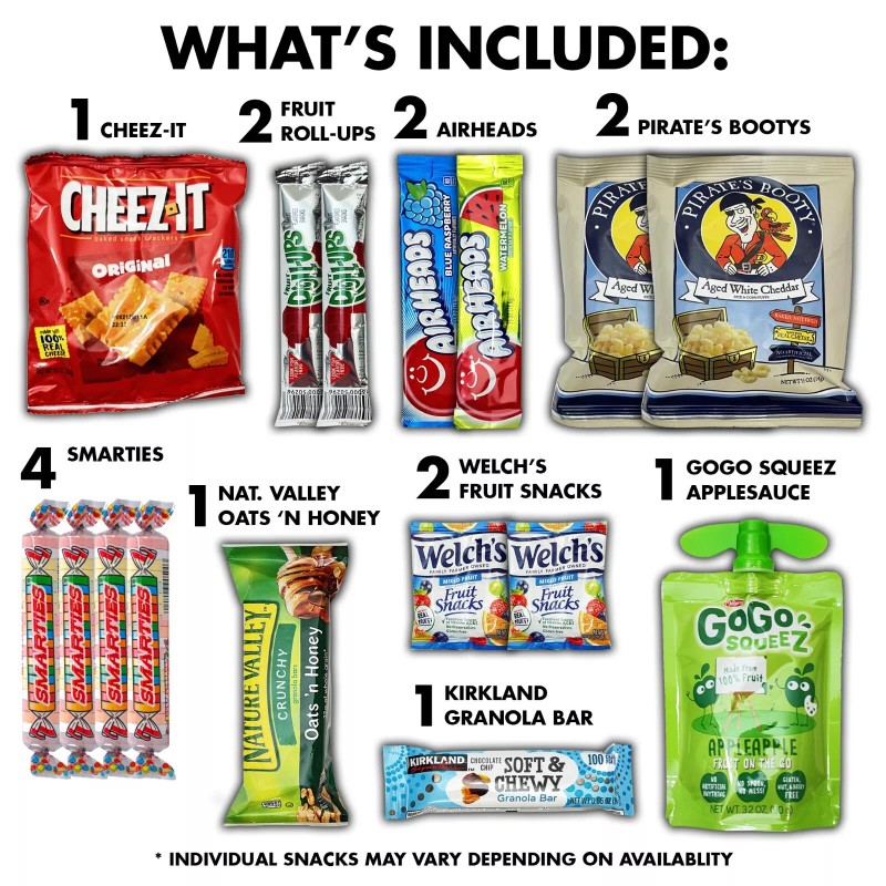 Chattering Chimps Healthy Nut Free Snacks Chips Candy 45 Count