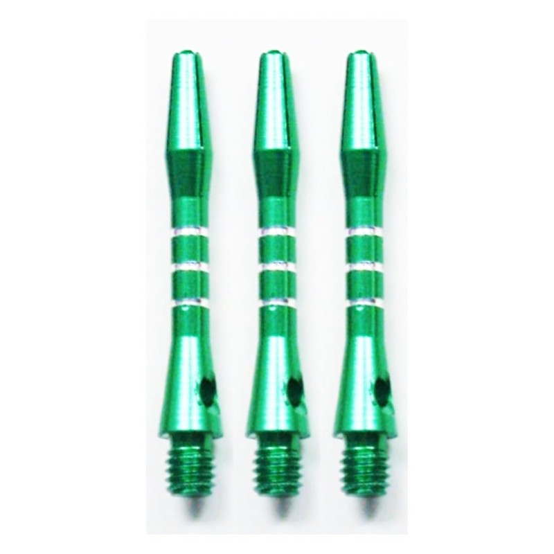 THOR-DARTS Unisex - Adult S_alu_green35_3stripes_3 Dart Shafts Green Short 1