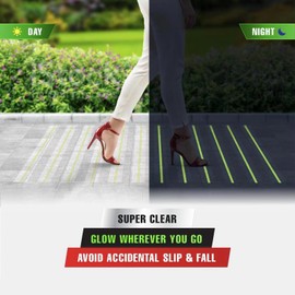 Garerip Clear Anti Slip Tape with Glow in The Dark, 2 Inch x 35 Feet, Transparent Grip Tape Non-Slip Adhesive Tape Indoor/Outdoor Stair,Tubs, Boats, Safety Grip Tape Non Skid Roll for Stair Steps