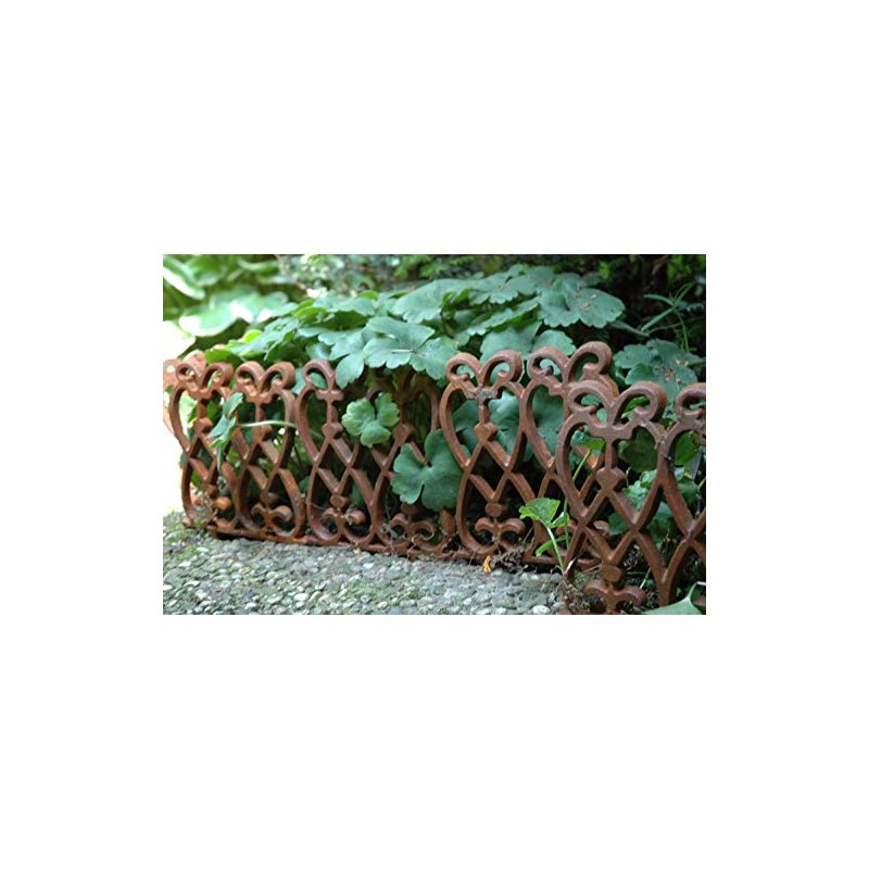 FAL Ornate Cast Iron Brown Lawn Garden Edging Edge 27.5