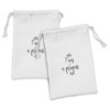 Ambesonne Cartoon Fabric Pouch Set of 2, Monochrome Hand Writing