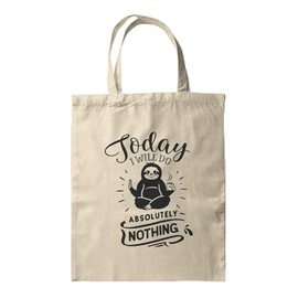 BWW Print - Today I Will Do Absolutely Nothing - Tote|Gift Bag|Sloth Vibes - Tote Bag, Double Sided