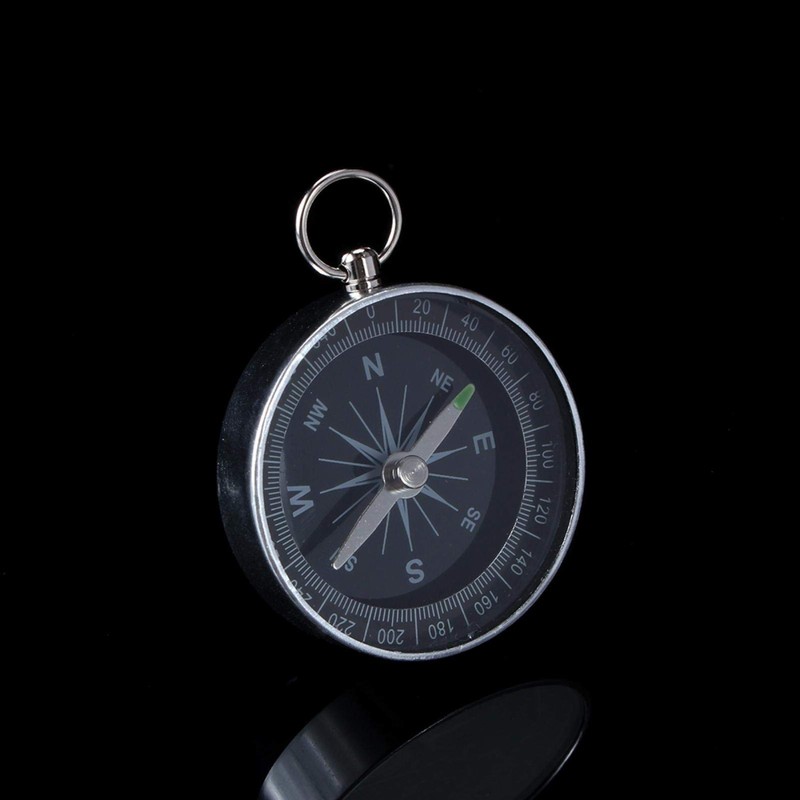 Pocket Compass Silver Portable Mini Compass Outdoor Compass for Camping