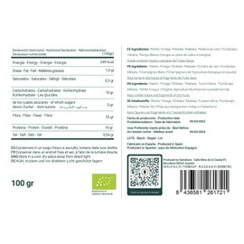 BIO Pilzpulver Komplex (Reishi, Chaga, Shiitake, Maitake, Malena de Leon, Cordyceps militaris und weißer Pilz) | Samskara | reich an Vitaminen und Mineralstoffen | (100 g x 1 Pack)