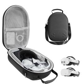 Hard Carrying Case Compatible with Oculus Meta Quest 3/3S,VR Headset Elite Strap and Touch Controller Accessories Carry Case,Hard Shell Travel Storage Bag (Black)