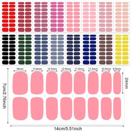 Qianyu 256PCS Selbstklebende Nagelfolien Nagelkunst Sticker Set für DIY Maniküre Dekorationen Bunte Fingernagelaufkleber für Frauen und Mädchen (16 Blatt）