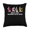 Girls Just Wanna Have Spin Spin Cycle Bike Throw Pillow