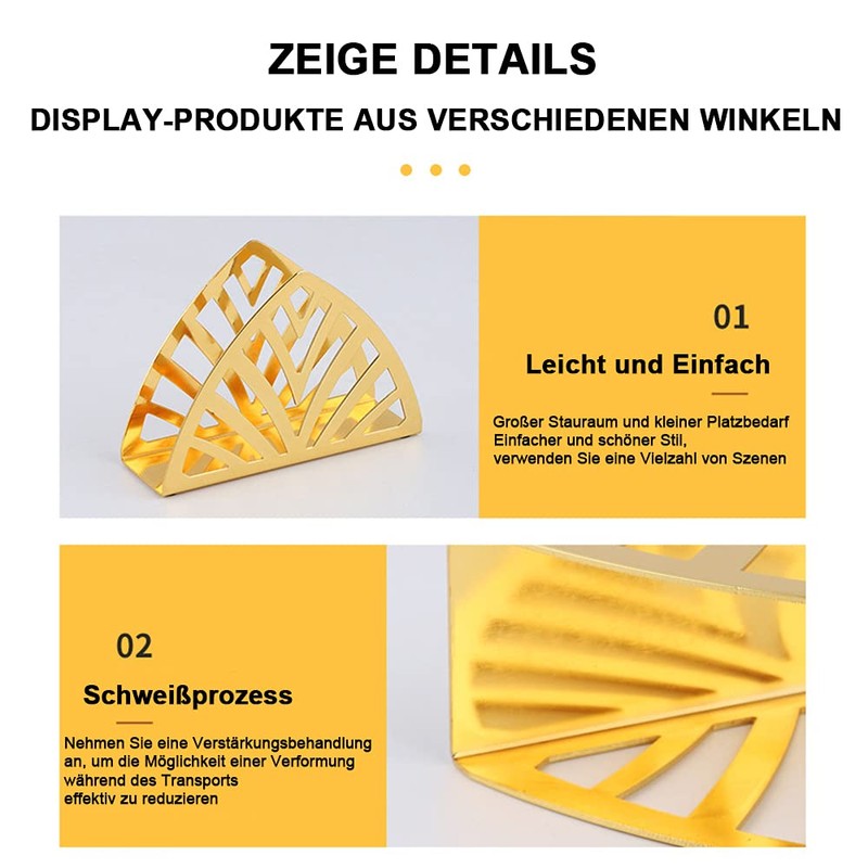 Napkin Holder, 2 Pieces, Simplicity Stainless Steel Triangle, for Kitchen