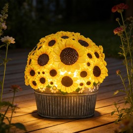 ehuoyan Solar Powered Sunflower Pot Lights LED Decor for Indoor Outdoor Use Sunflower Gifts and Table Centerpiece Perfect Garden Decor for Women Mothers Day Gifts