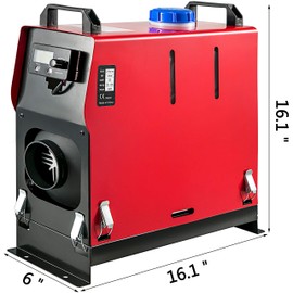 VEVOR 12V diesel auxiliary heater, 5KW auxiliary heater, diesel air heater, diesel auxiliary heater, air diesel heater (with black LCD switch & 1 air outlet)