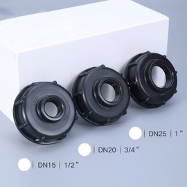 Laisomeke IBC tank Tote Adapter, S60*6 60mm Coarse Thread with outlet 1/2“，3/4”，1“ 3 different size fine Thread Water Hose IBC tote Adapter for Garden Hose Drain Plug Connector