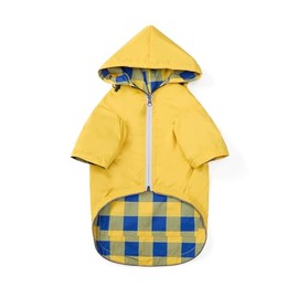 Dog Raincoat Dogs Waterproof Reversible rain Jacket Dog Small Medium Breeds Reflective Zipper Storage Pocket Harness Hole - Yellow - XL