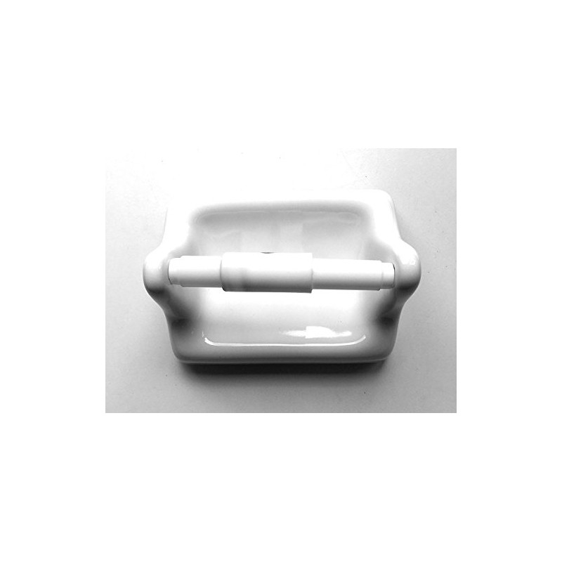 Toilet Paper Tissue Holder BA777 White Glazed Ceramic with Roller