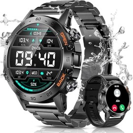 ESFOE Militar Reloj Inteligente Hombre(2 Correas),1.39" HD Smartwatch Hombre con Llamadas Bluetooth,100+ Modos Deporte Pulsómetro Presión Arterial,SpO2,Monito de Sueño,IP68 Podómetro per Android iOS