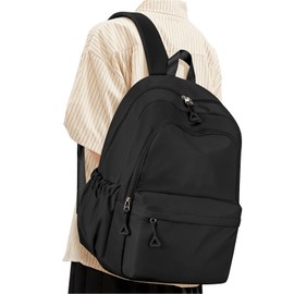 suwasp Casual Laptop Backpack for Women Men College Bookbag Waterproof Lightweight School Bag 15.6inch Laptop Daypack Large Capacity School Backpack for Teens Boys Girls (black A)