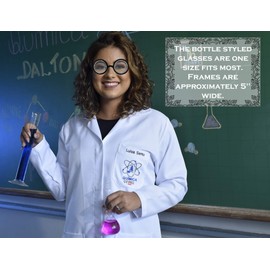 Hitele Round Bubble Thick Scratchy Lensed Nerd Eye Glasses Fake Plastic Costume Prop (ferrous)