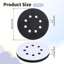4 Stück Schleiftellerschoner, 120mm 8 Löcher Schwamm Schleifpad Schwamm Interface Pad Kissen Pad Puffer-Stützpad Professioneller Spezielle Ersatzpads für Schleifmaschinen