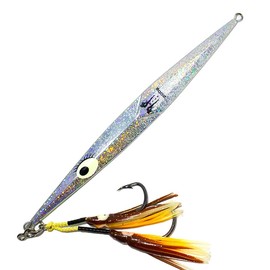 Man I Love Fishing Glow Jigs Fast Pitch Slow Pitch Vertical Knife Jig Jigging 200 grams Glow 200g Rigged with Assist hooks with glow squids Slow Pitch Jigging SPJ Lures Ocean Saltwater Deep 7oz Uptown
