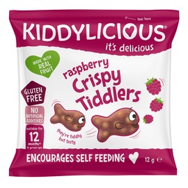 Kiddylicious Crispy Tiddlers, Raspberry, 12g, (Pack of 18)
