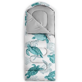 QOOMO Turtles Printed Camping Sleeping Bags,3 Season Warm & Cool Weather,Lightweight,Waterproof Sleeping Bags for Adults & Kids,Traveling,and Outdoors,Camping Gear Equipment, 31x90inch