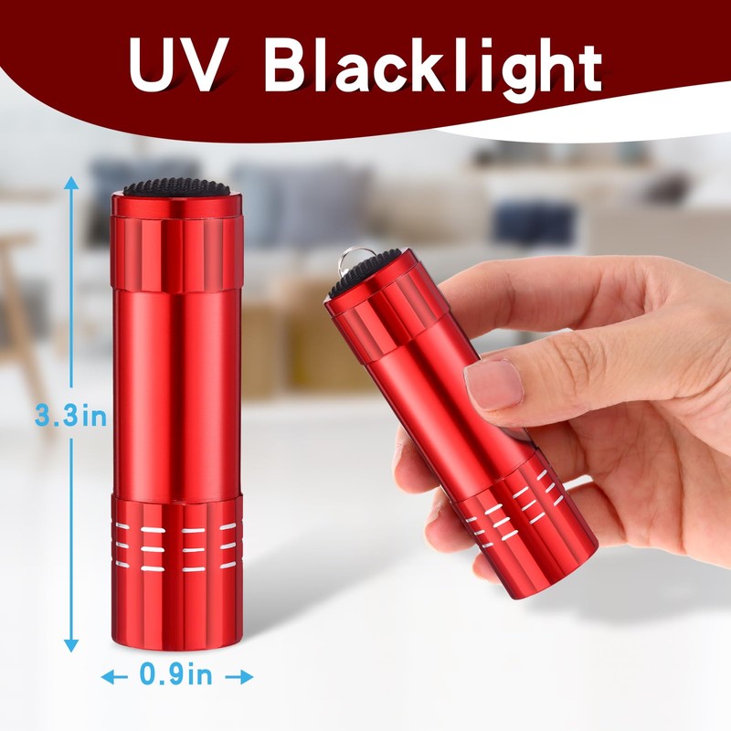 Riakrum 12 Pcs UV Blacklight Flashlights LED Handheld Mini Light