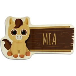 Wooden Door Sign with Name Mia – Various Designs – Name – Children's Nursery Wooden Hanging Plaque Sign