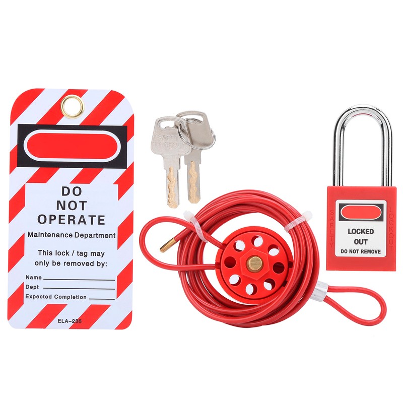 Cable Lock Kit Adjustable Insulation Universal for Valve Red Energy