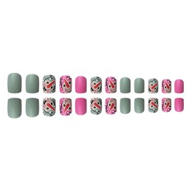 CEWEWP 24 Pcs Christmas Press on Nails Short Christmas Square Fake Nails with Grey Pink Snowman Designs Winter Full Cover Christmas Glue on Nails Christmas Acrylic Nails for Women DIY Decorations