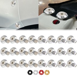 Rolling Gears 24-Piece M8 x 24mm Anodized Aluminum Tapered Washer Kit for Exterior Bodykit and Engine Bay Dress-Up (Silver)