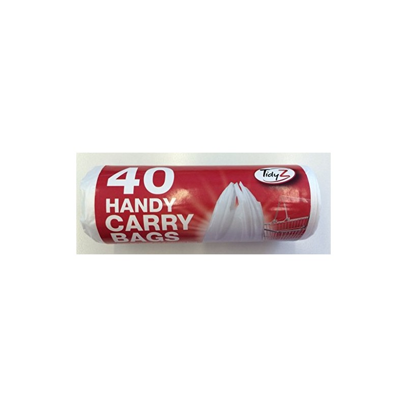 TidyZ 40 Carrier Bags-Fits 15L Pedal Bin-Extra Strong tie Handle,