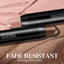 Sombra de Ojos en Barras, 6 Piezas de Lápiz de Iluminadores Maquillaje, Resistente al Agua, de Larga Duración, Mate, Brillante, Sombra de Ojos, Resalt