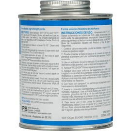 Weld-On 10281 795 Flex PVC Medium-Bodied Plumbing-Grade Solvent Cement - Fast Setting and Low-VOC, Clear, 1 Pint (16 fl oz)