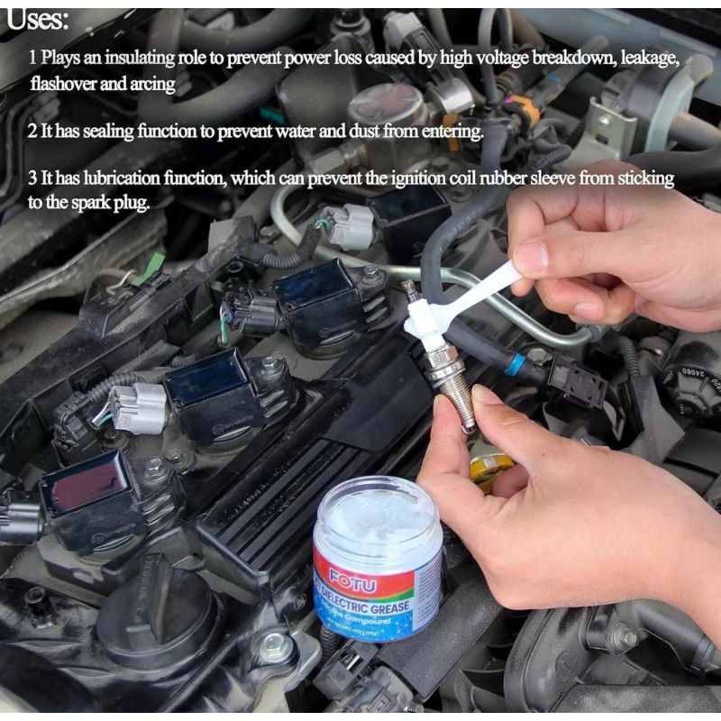 FOTU 707 Dielectric Grease, Super Lube Silicone Grease Uses to