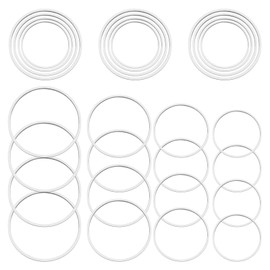 200pcs Earrings Beading Hoop 12/15/20/25mm Earring Finding Beading Hoop Earrings Hypoallergenic Round Earrings Open Bezel Pendant Frame for DIY Jewelry Making(Silver)