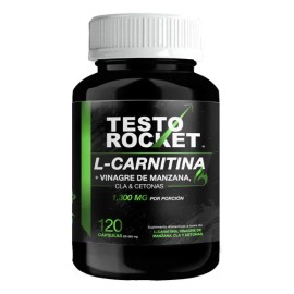 Quemador Grasa Termogenico  L Carnitina, Vinagre Manzana, CLA, Cetonas  Tonifica Musculo  Vitaminas Testo Rocket 120 capsulas                         