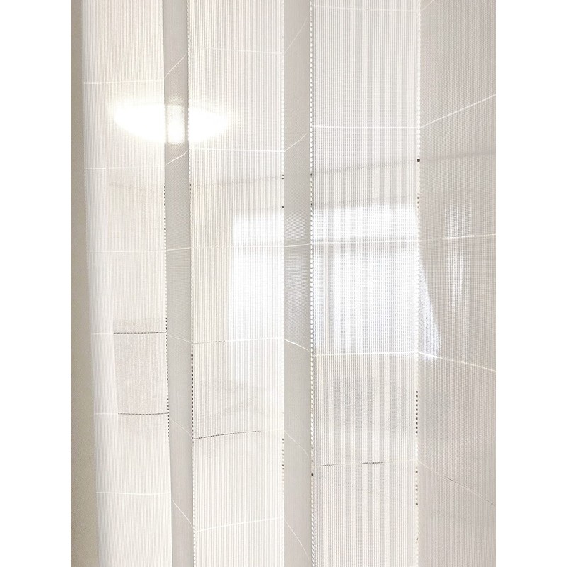 Flame-retardant Accordion Curtain, Solid, White, Room Divider, Noren, Long Partition,
