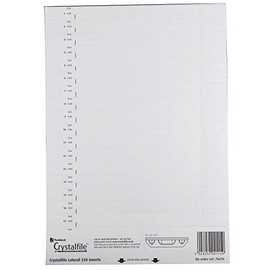 Rexel Printable Inserts for 330 Lateral Suspension File Tabs, White, Crystalfile, 70676