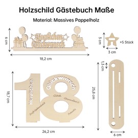 GoldRock Guest Book Birthday Set 18-90 Years (18 Years Money Gift)
