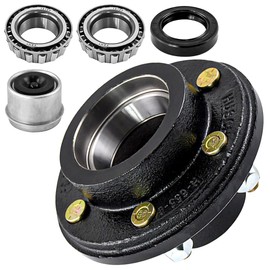 6 on 5.5 Trailer Idler Hub Kits,6 Lug Trailer Hub for 5200-6000 lbs fits 15123-1 1/4" 25580-1 3/4" Axle,Heavy Duty Boat Trailer Hubs, Trailer Idler Hub for Multi-Axle Trailers
