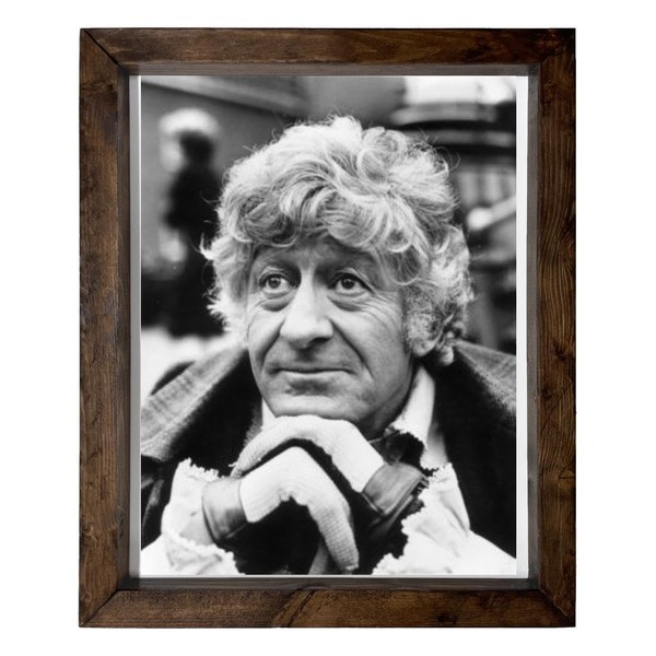 Jon Pertwee - 14X17 Full Color Photo Sign With Wood