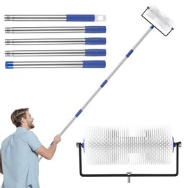 9” Self Leveling Spiked Roller with Extended Adjustable Handle (34-77in) - Ideal for Eliminating Bubbles in Concrete, Epoxy, and a Must - Have Tool for Cement, Thinset, Paint Jobs