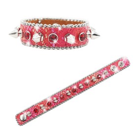 EVERBLTING Rhinestone Bracelet Studded Y2k Bracelet Goth Bracelets Emo Punk Bracelets Leather Bracelet for Men Cuff Bracelets for Women