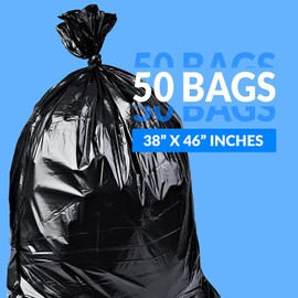 Reli. 40 to 45 Trash Bags Heavy Duty | 50 Trash Bags | Super Sizeable for Serious Garbage Cleanup (Black)