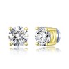 Gold Plated Round Magnetic Clip On Earrings with Zircondia® Crystals,