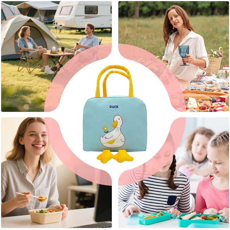 Bolsa Térmica Para El Almuerzo Con Diseño Pato, Gran Capacidad
