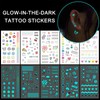KASESSS 15 Blätter Mini Tattoos Leuchten im Dunkeln, Temporäre Tattoos,