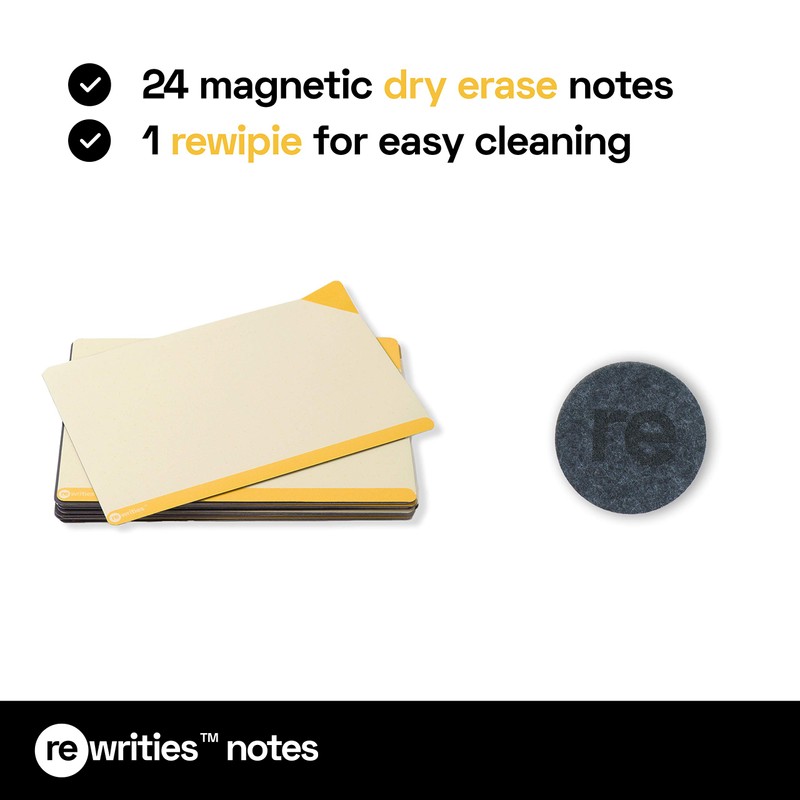 Rewrities Notes - 24 Dry Erase Magnetic Cards for Tasks,