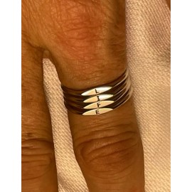 Unbranded .925 Sterling Silver Adjustable Stamped Letter Stacking Ring 4pcs Set sp 'LIFE'