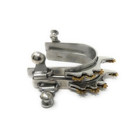 AJ Tack Men's Horizontal Brass Rowels Bumper Spurs